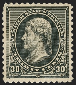 Sale 1162, Lot 314, 1890-93 Issue (Scott 219-229), 30c Black (228) Sale 1162, Lot 314, 1890-93 Issue (Scott 219-229)
