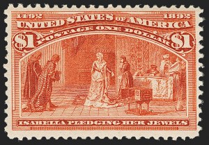 Sale 1162, Lot 335, 1893 Columbian Issue (Scott 230-245), $1.00 Columbian (241) Sale 1162, Lot 335, 1893 Columbian Issue (Scott 230-245)