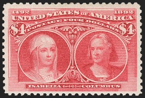 Sale 1162, Lot 342, 1893 Columbian Issue (Scott 230-245), $4.00 Columbian (244) Sale 1162, Lot 342, 1893 Columbian Issue (Scott 230-245)