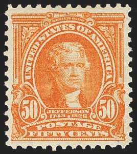 Sale 1162, Lot 425, 1902-08 Issues (Scott 300-320), 50c Orange (310) Sale 1162, Lot 425, 1902-08 Issues (Scott 300-320)