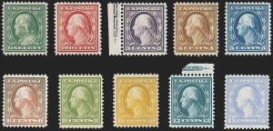 Sale 1162, Lot 449, 1908-10 Washington-Franklin Issues (Scott 331-356)