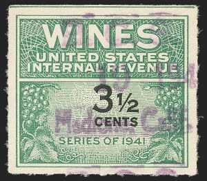 Sale 1164, Lot 505, Wine Stamps - 1942 Issue