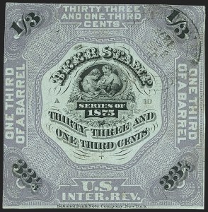 Sale 1164, Lot 558, Beer Stamps - 1875 Issue