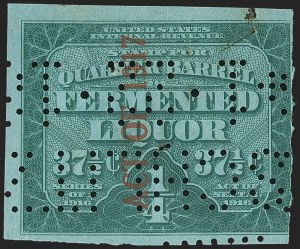 Sale 1164, Lot 629, Beer Stamps - 1917 Provisional Issue