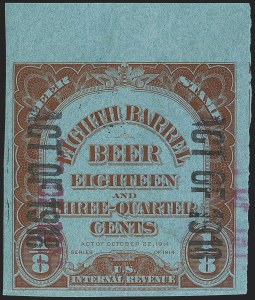 Sale 1164, Lot 635, Beer Stamps - 1918 Provisional Issue