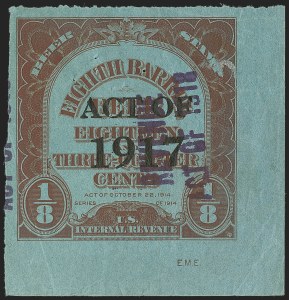 Sale 1164, Lot 636, Beer Stamps - 1918 Provisional Issue
