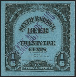 Sale 1164, Lot 638, Beer Stamps - 1918 Provisional Issue