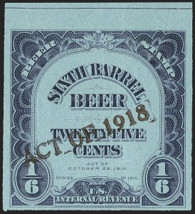 Sale 1164, Lot 639, Beer Stamps - 1918 Provisional Issue