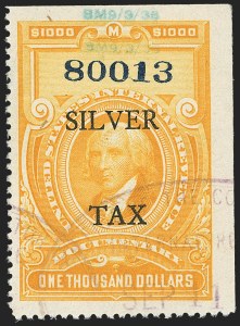 Sale 1164, Lot 684, Silver Tax - 1934-36 Issues