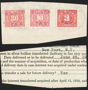 Sale 1164, Lot 686, Silver Tax - 1939 Issue