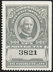 Sale 1164, Lot 724, Silver Tax - 1944 Issue, Balance of the Inman Collection
