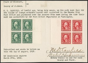 Sale 1166, Lot 1009, 1912-14 Washington-Franklin Issue (Scott 405-423)