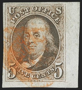 Sale 1166, Lot 548, 5c 1847 Issue (Scott 1)