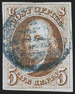 Sale 1166, Lot 550, 5c 1847 Issue (Scott 1)
