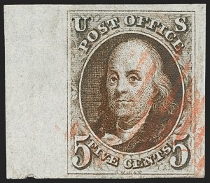 Sale 1166, Lot 552, 5c 1847 Issue (Scott 1)