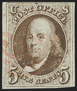 Sale 1166, Lot 559, 5c 1847 Issue (Scott 1)