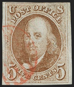 Sale 1166, Lot 568, 5c 1847 Issue (Scott 1)