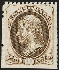 Sale 1166, Lot 791, 1875 Continental Bank Note Co. Hard Paper Special Printing (Scott 167-175)