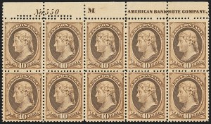 Sale 1166, Lot 806, 1875-88 Bank Note Co. Issues (Scott 178-218)