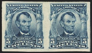 Sale 1166, Lot 925, 1902-08 Issues (Scott 300-320), 5c Blue, Imperforate (315) Sale 1166, Lot 925, 1902-08 Issues (Scott 300-320)
