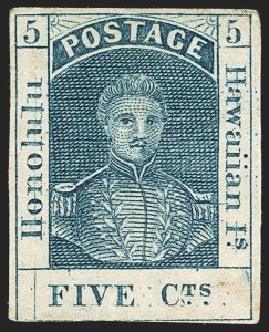 Sale 1172, Lot 1012, 1853-89 Kamehameha III Issues (Scott 5-7)