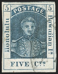 Sale 1172, Lot 1013, 1853-89 Kamehameha III Issues (Scott 5-7)