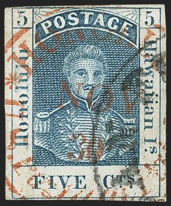 Sale 1172, Lot 1015, 1853-89 Kamehameha III Issues (Scott 5-7)