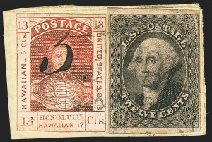 Sale 1172, Lot 1026, 1853-89 Kamehameha III Issues (Scott 5-7)