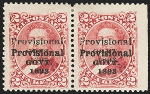 Sale 1172, Lot 1297, 1893 Provisional Government Issue, cont. (Scott 65-70)