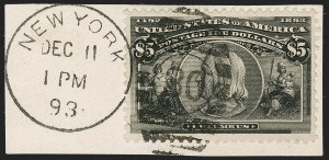 Sale 1174, Lot 107, $1.00-$5.00 1893 Columbian Issue (Scott 241-245)