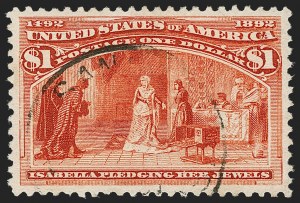 Sale 1174, Lot 87, $1.00-$5.00 1893 Columbian Issue (Scott 241-245)