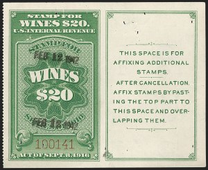 Sale 1179, Lot 2715, Revenues: Wine Stamps, Distilled Spirits