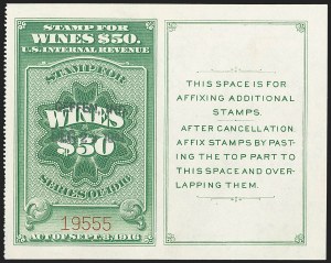 Sale 1179, Lot 2717, Revenues: Wine Stamps, Distilled Spirits