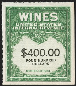 Sale 1179, Lot 2721, Revenues: Wine Stamps, Distilled Spirits