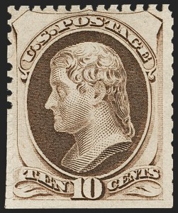 Sale 1187, Lot 271, 1875 Continental Bank Note Co. Hard Paper Special Printing (Scott 167-177)