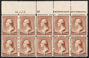 Sale 1187, Lot 322, 1881-83 American Bank Note Co. Issues (Scott 205-211B)