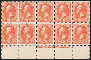 Sale 1187, Lot 328, 1887 American Bank Note Co. Issue (Scott 212-218)