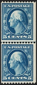 Sale 1187, Lot 522, 1908-10 Washington-Franklin Issues (Scott 331-356), 5c Blue, Coil (351) Sale 1187, Lot 522, 1908-10 Washington-Franklin Issues (Scott 331-356)