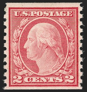Sale 1187, Lot 619, 1917-19 Issues (Scott 481-524), 2c Carmine, Ty. II, Coil (491) Sale 1187, Lot 619, 1917-19 Issues (Scott 481-524)