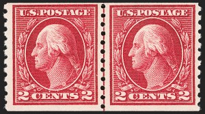 Sale 1192, Lot 497, 1913-15 Washington-Franklin Issues (Scott 424-461), 2c Carmine, Coil (444) Sale 1192, Lot 497, 1913-15 Washington-Franklin Issues (Scott 424-461)