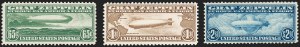 Sale 1192, Lot 662, Air Post, Graf Zeppelin Issue (Scott C13-C15)