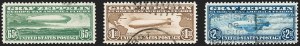 Sale 1192, Lot 665, Air Post, Graf Zeppelin Issue (Scott C13-C15)