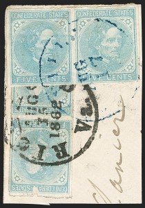 Sale 1192, Lot 909, Confederate States: General Issues off-Cover