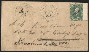 Sale 1192, Lot 927, Confederate States: General Issues on-Cover, Lithograph Issues