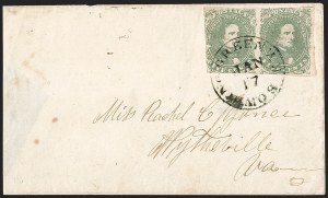 Sale 1192, Lot 928, Confederate States: General Issues on-Cover, Lithograph Issues