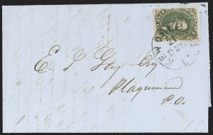 Sale 1192, Lot 932, Confederate States: General Issues on-Cover, Lithograph Issues