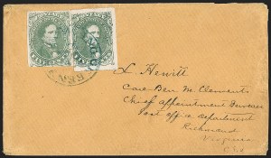 Sale 1192, Lot 937, Confederate States: General Issues on-Cover, Lithograph Issues