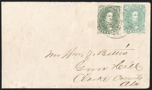 Sale 1192, Lot 938, Confederate States: General Issues on-Cover, Lithograph Issues