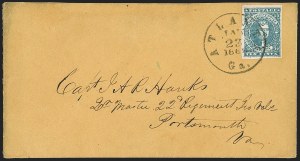 Sale 1192, Lot 943, Confederate States: General Issues on-Cover, Lithograph Issues