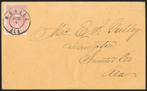 Sale 1192, Lot 950, Confederate States: General Issues on-Cover, Lithograph Issues